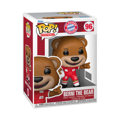 Boneco Funko Pop! Berni The Bear do FC Bayern München na embalagem