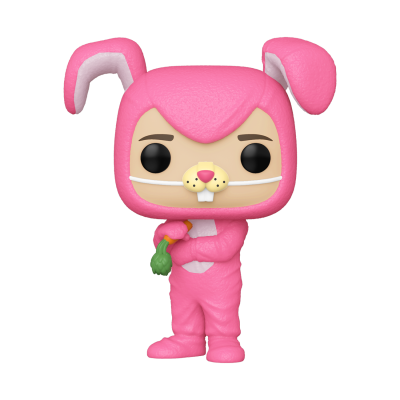 Figura Funko Pop de coelho cor-de-rosa segurando uma cenoura