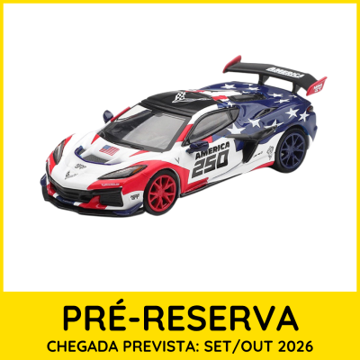 Miniatura de carro desportivo com pintura temática da bandeira dos EUA.