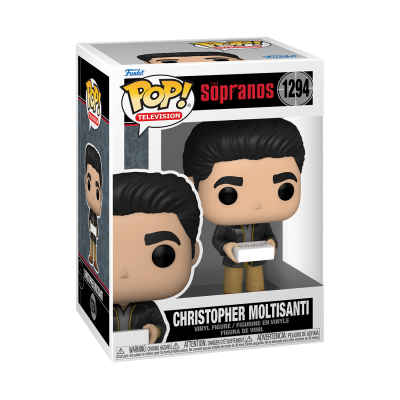 Figura Funko Pop Christopher Moltisanti da série The Sopranos na embalagem