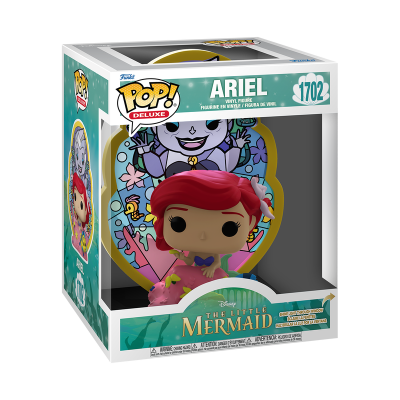 Figura Funko Pop Deluxe Ariel The Little Mermaid nr 1702 em embalagem azul e branca