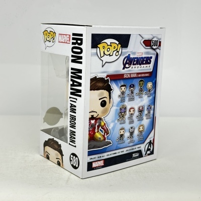 Embalagem Funko Pop! Marvel Iron Man Avengers Endgame 580 em fundo branco