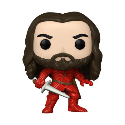 Figura Funko Pop com roupa vermelha e espada