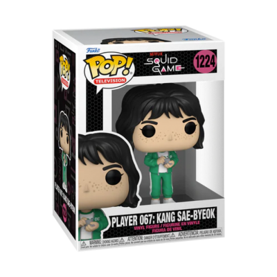 Figura Funko Pop! Player 067 Kang Sae-Byeok de Squid Game na caixa
