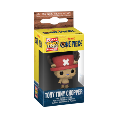 Porta-chaves Tony Tony Chopper em vinil na embalagem de One Piece da Netflix