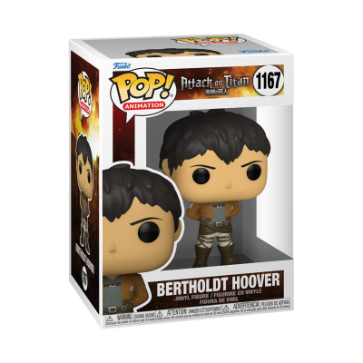 Boneco Funko Pop! Bertholdt Hoover da série Attack on Titan na embalagem