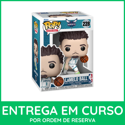 Figura de vinil Funko Pop! Basketball LaMelo Ball com uniforme branco dos Charlotte Hornets