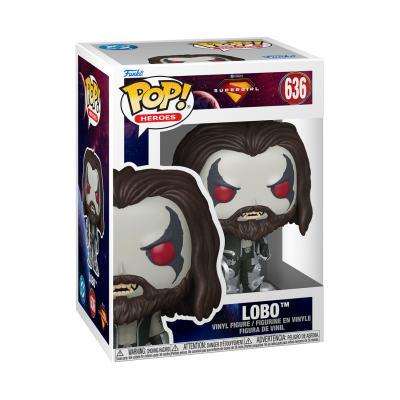 Figura de vinyl Pop! Heroes Lobo da Funko em caixa com janela transparente