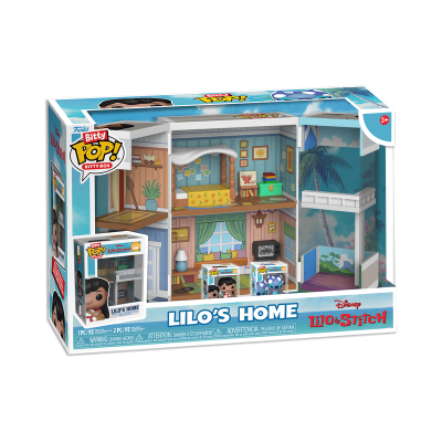 Conjunto de brinquedo Bitty Pop! Disney Lilo & Stitch com casa em miniatura em caixa