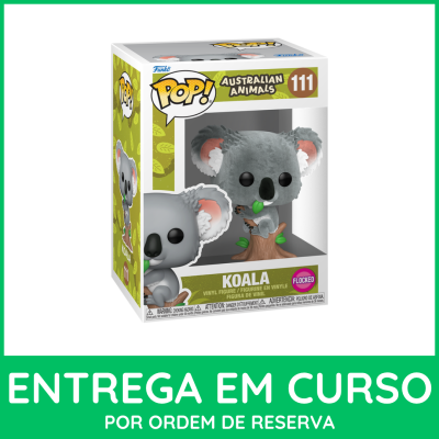 Figura Funko Pop! Australian Animals nº 111 Coala em embalagem com fundo branco