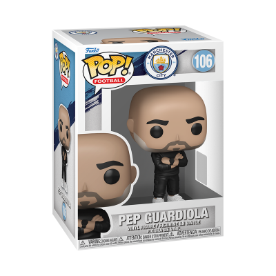Figura Funko Pop Pep Guardiola do Manchester City na caixa