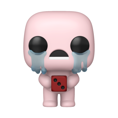 Figura Funko Pop rosa com lágrimas azuis e dado vermelho