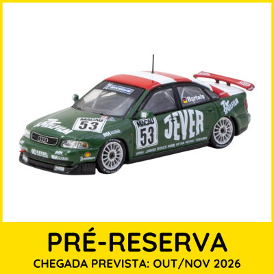 Modelo de carro de corrida Audi verde com número 53 e inscrições JEVER