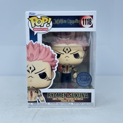 Boneco Funko Pop Ryomen Sukuna Jujutsu Kaisen na embalagem