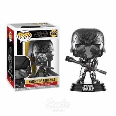 Figura Funko Pop Knight of Ren com clava da Star Wars em vinil preto e cinza