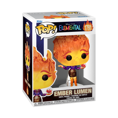 Figura de vinil Ember Lumen da Disney Pixar Elemental na caixa