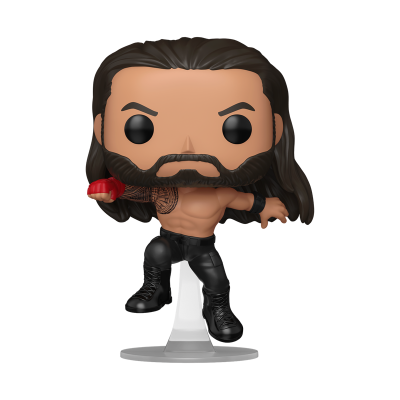 Figura colecionável estilo Funko Pop de homem com cabelo castanho escuro e barba