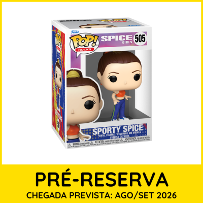 Embalagem Funko Pop! Rocks Sporty Spice nº 505 com figura da Sporty Spice
