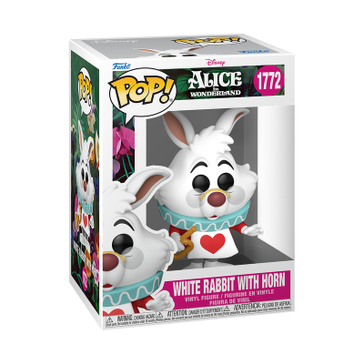 Funko Pop! coelho branco com trombeta Alice in Wonderland em caixa