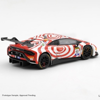 Miniatura de carro de corrida em branco e vermelho com número 93
