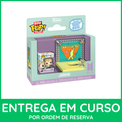 Funko Pop Bitty Pop Stages Jimin com palco em embalagem de plástico e cartão