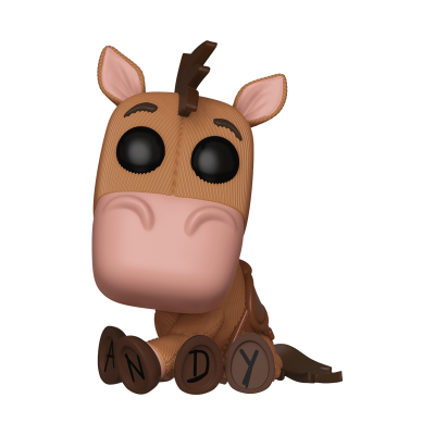 Figura de vinil de cavalo cartoon castanho com patas com letras ANDY