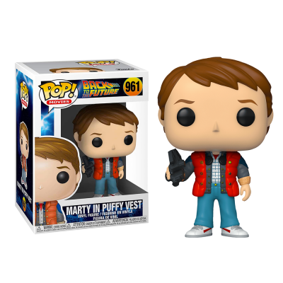 Figura Funko Pop vinyl de Marty com colete e arma