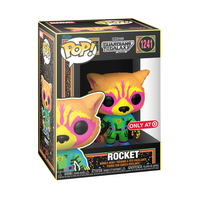 Caixa de Funko Pop! de Rocket dos Guardiões da Galáxia