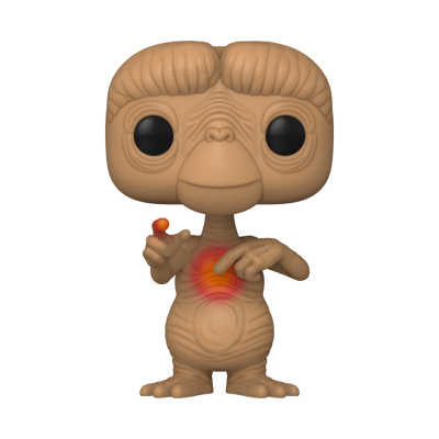 Figura Funko Pop de E.T. com detalhe de luz vermelha no peito
