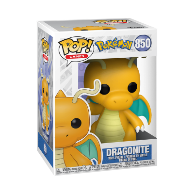 Figura de vinil Dragonite Pokémon na caixa Pop! Games número 850