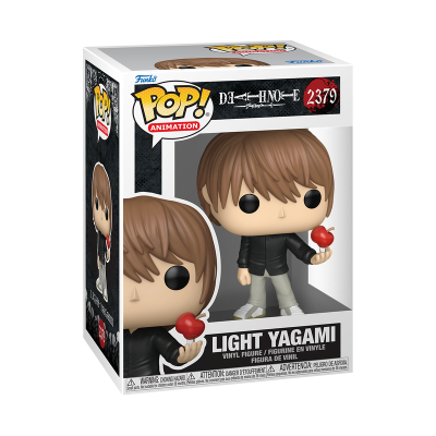 Figura POP Animation Light Yagami da série Death Note com maçã vermelha