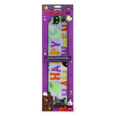 Pacote de autocolantes de gel coloridos para janelas com tema Halloween