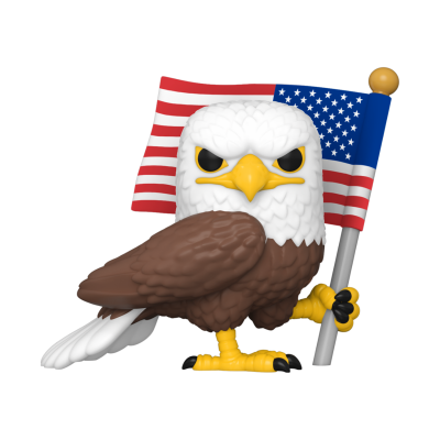 Figura de águia careca com bandeira dos Estados Unidos
