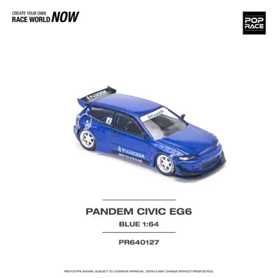 Miniatura de carro de corrida Pandem Civic EG6 azul 1:64