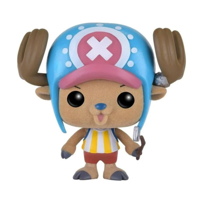 Figura Funko Pop da personagem Tony Tony Chopper com capacete azul e cruz vermelha