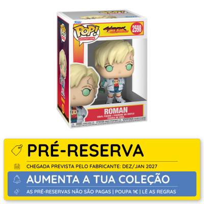 Figura Funko Pop de Roman Cyberpunk Edgerunners em caixa