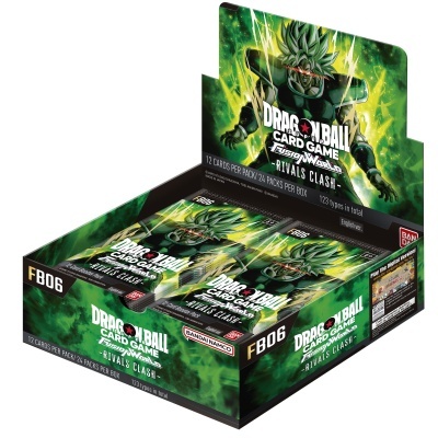 Caixa verde do Dragon Ball Super Card Game com personagem e texto
