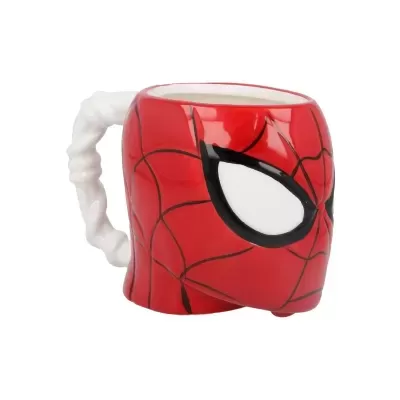 Caneca Homem-Aranha cerâmica vermelha com olhos brancos