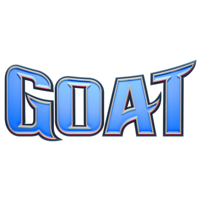 Texto estilizado azul GOAT