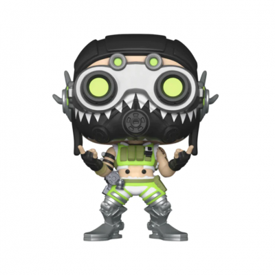 Figura Funko Pop com máscara de gás preto e verde
