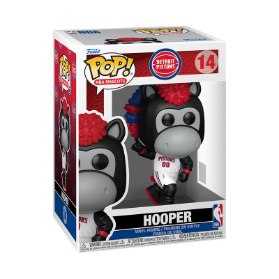 Funko Pop NBA Mascots Hooper Detroit Pistons vinil figura na caixa