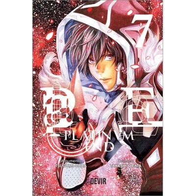 Capa do manga Platinum End volume 7 com personagem e texto