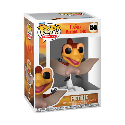 Figura de vinil Pop! do personagem Petrie de The Land Before Time em embalagem