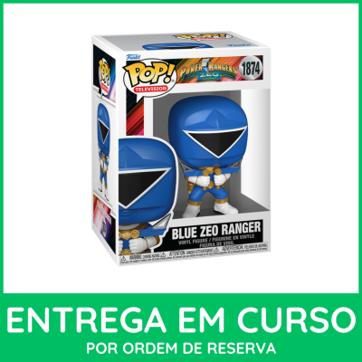 Figura Funko Pop! Blue Zeo Ranger da série Power Rangers Zeo numa caixa