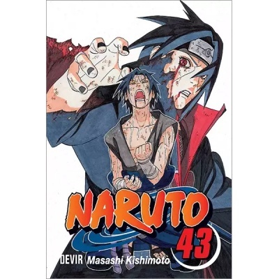 Capa de livro Naruto volume 43 com ilustração de personagens em estilo anime