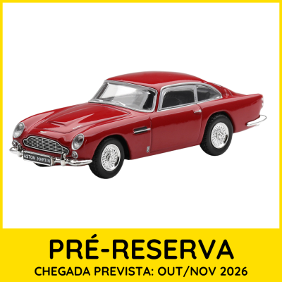 Miniatura de carro clássico Aston Martin vermelho com detalhes cromados