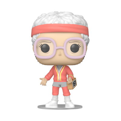 Figura Funko Pop com roupa desportiva rosa e bandana