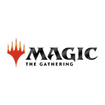 Logótipo do jogo Magic: The Gathering com símbolo e texto