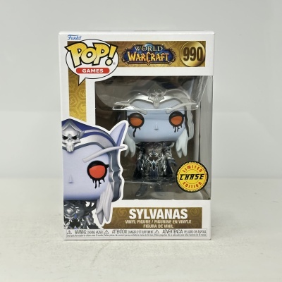 Figura Funko Pop Sylvanas World of Warcraft na caixa branca com janela de plástico