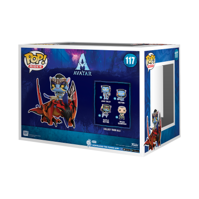 Caixa Funko Pop! Rides Avatar número 117 com personagem montada em criatura voadora